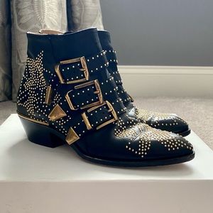 Chloe Susanna Studded Leather Ankle Boot